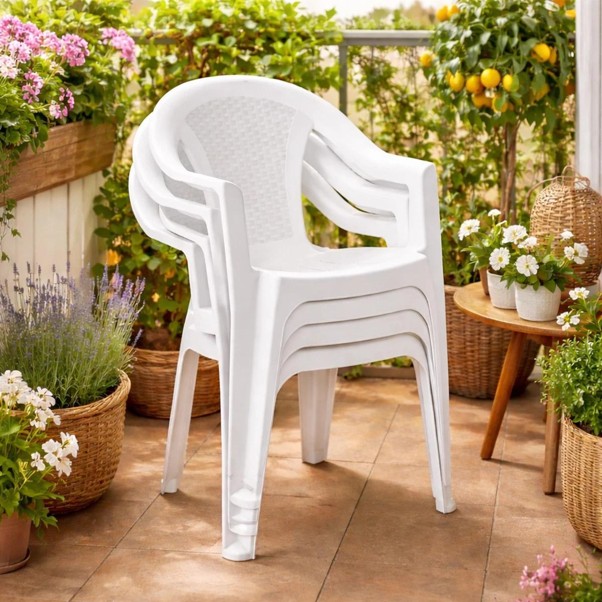 Stacking chairs were easily storable and versatile