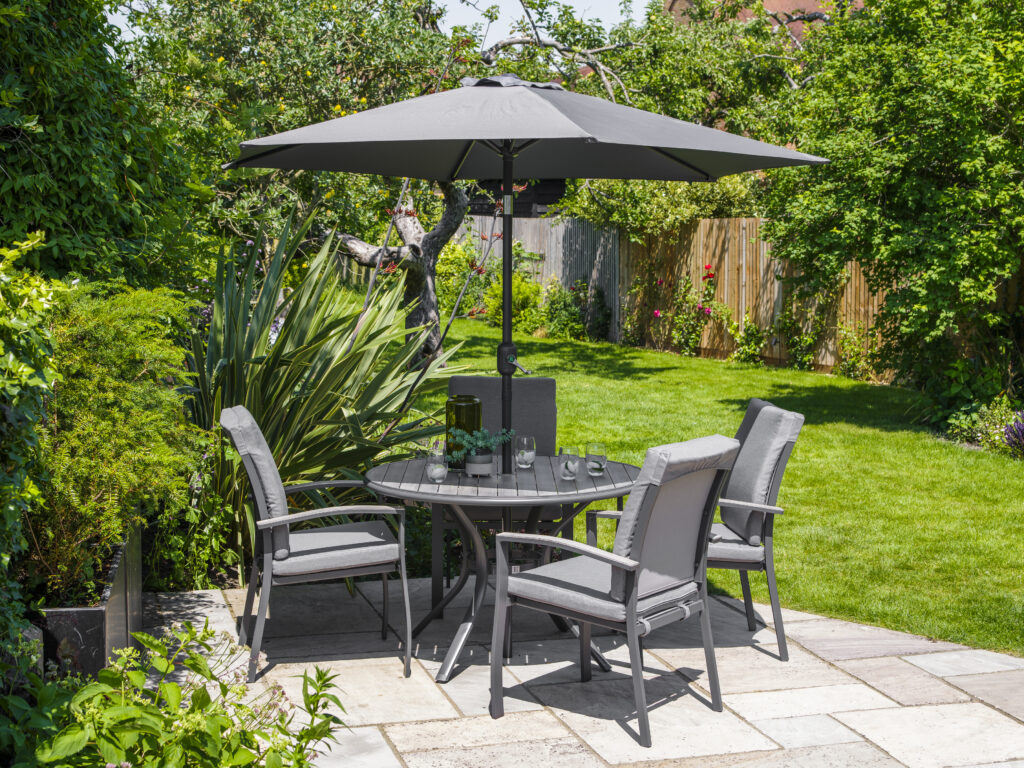 Turin 4 Seat Round Aluminium Patio Set
