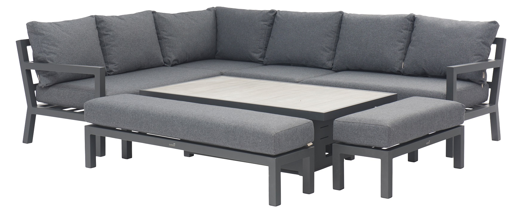 Bramblecrest – La Rochelle Aluminium L-Shape Sofa with Rectangle Dual ...