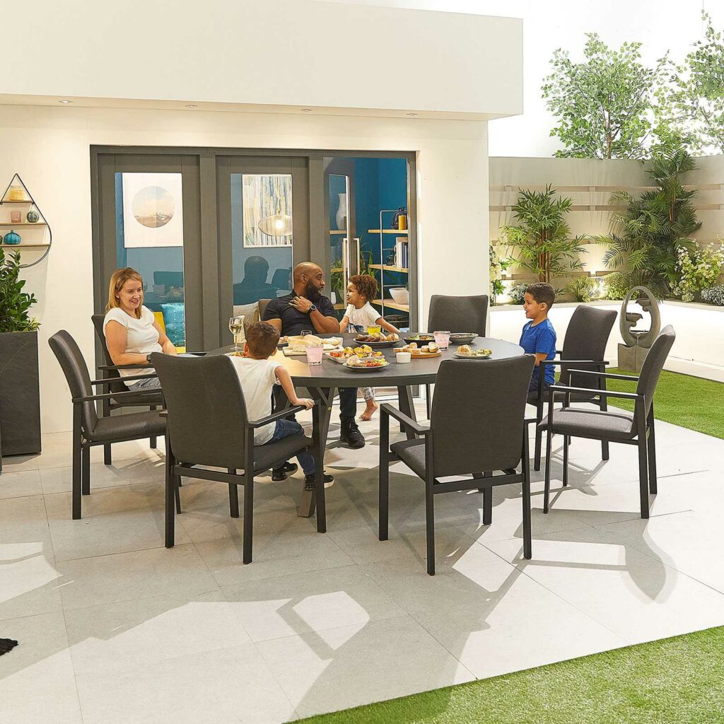 Nova Hugo 8 seat round Sunbrella Fabric Patio Set