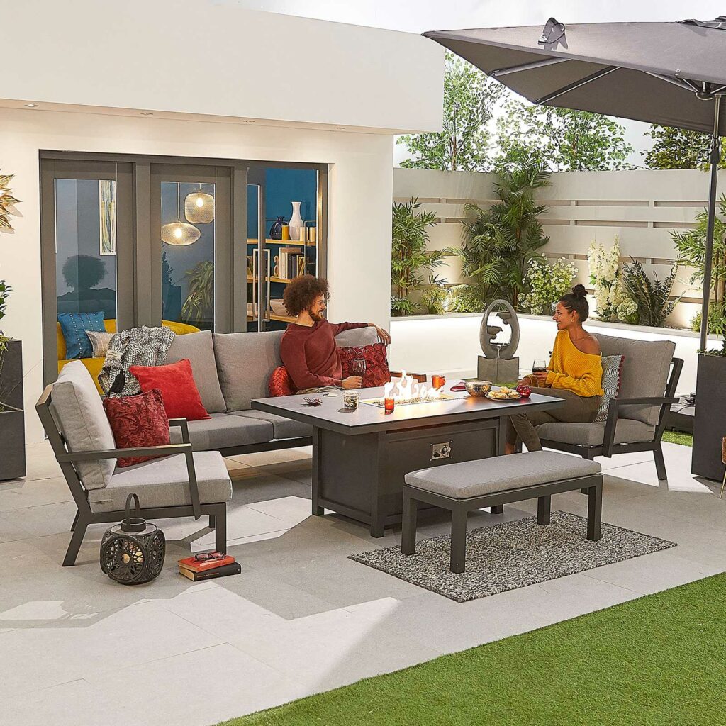 Nova Vogue Aluminium 3 Seat Aluminium Sofa Garden Furniture Set