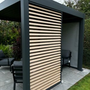 THOR 1m Open / Close Louvred Wall Section in Wood Effect