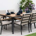 Nova - Heidi 6 Seat Rectangular Wood Effect Patio Set - Image 2