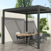 Rhea - 3m Square Aluminium Pergola in Dark Grey - Image 2